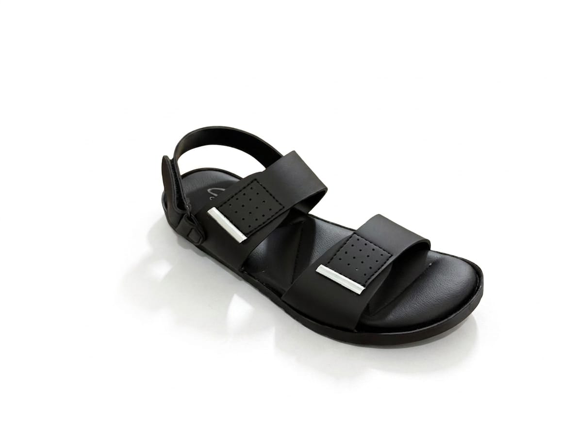 Modern Black Utility Sandals