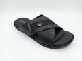 Men’s Criss-Cross Strap Comfort black Slippers