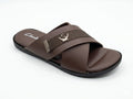 Men’s Criss-Cross Strap Comfort brown Slipper
