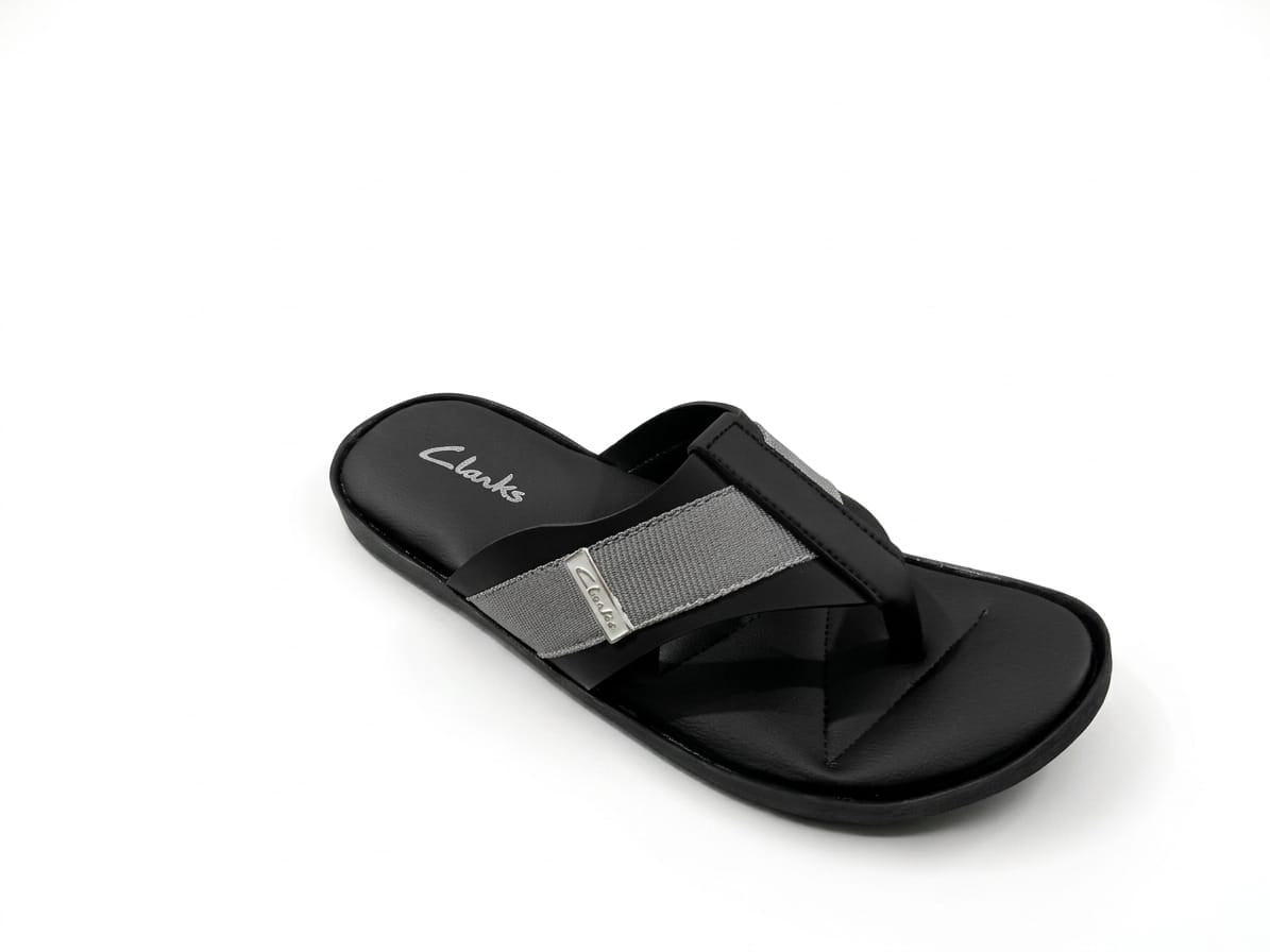 Men’s Sporty Black & Grey Slipper