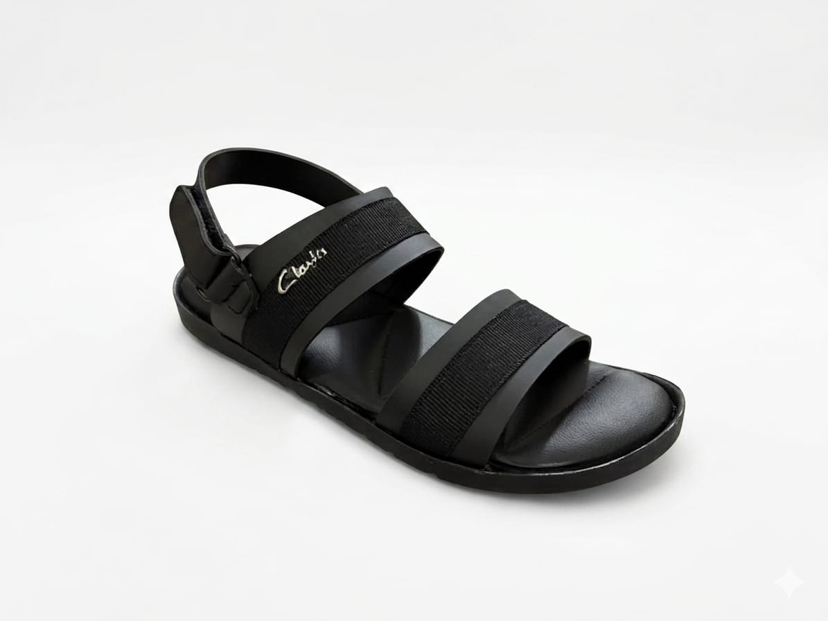 Men’s Black Adjustable Sport Sandals